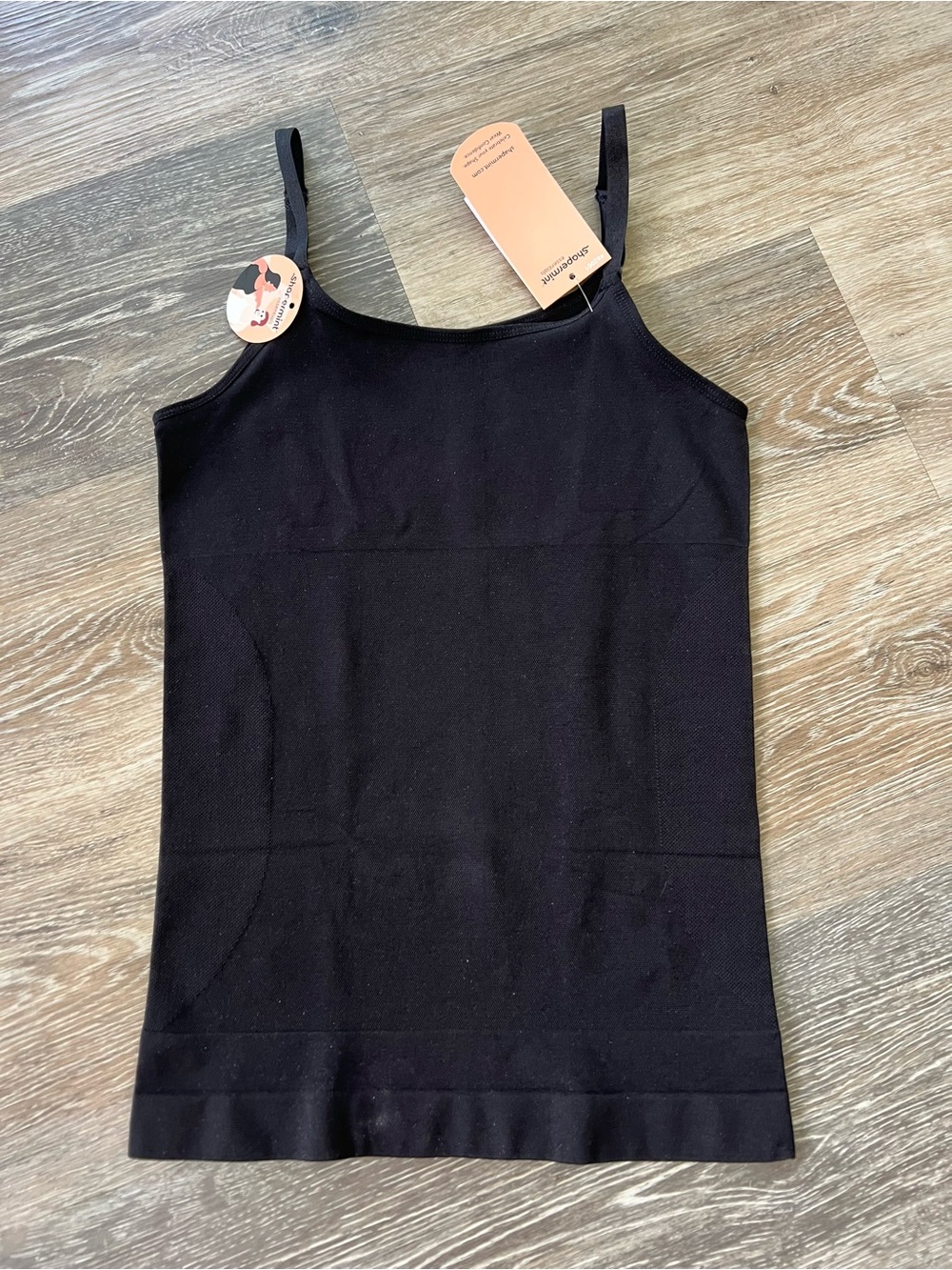 Shapermint Black Seamless Camisole with Adjustable Straps